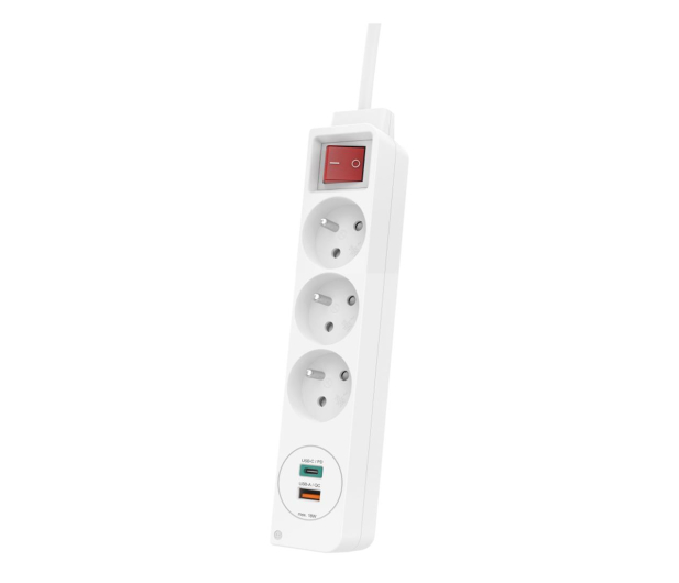 Hama Listwa zasilająca - 3 gniazda, 2x USB-C, USB-A - 1177338 - zdjęcie